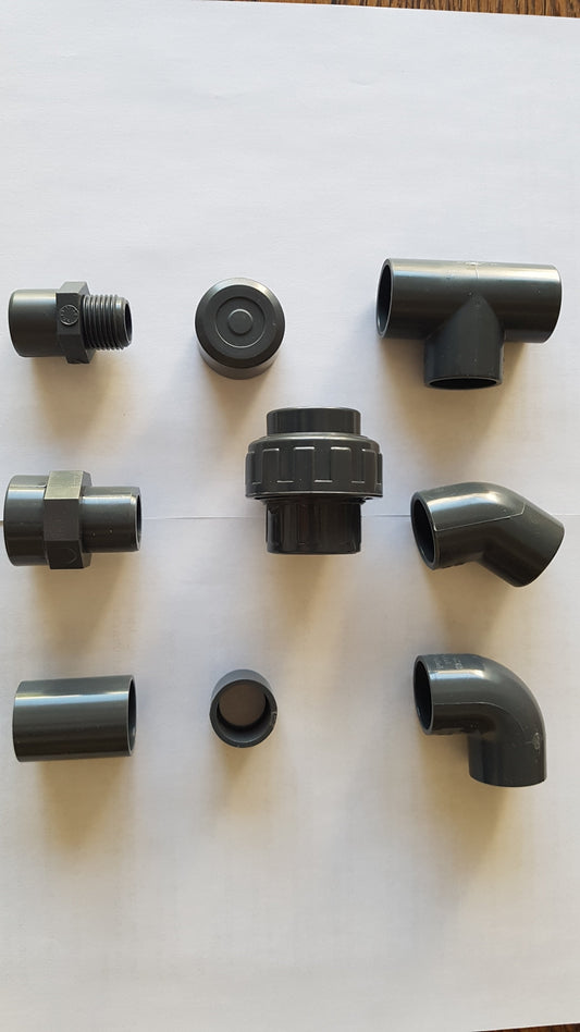 DIAMETRE 63 A COLLER BOUCHON, COUDE, MANCHON, RACCORD, TE, VANNE PRESSION PISCINE